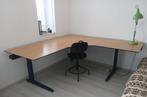 handmatig verstelbaar hoekbureau hoogte 60-87 cm, Ophalen, In hoogte verstelbaar, Zo goed als nieuw, Bureau