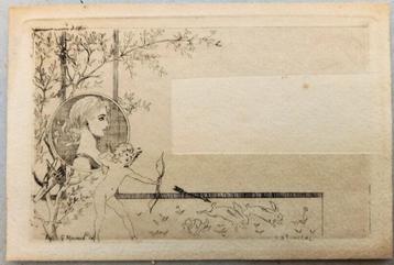 ets gravure Cupido en Dame beschikbaar voor biedingen