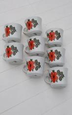 💐8 VINTAGE KOPJES MET ORANJE BLOEMEN SCHUMANN ARZBERG, Ophalen of Verzenden, Zo goed als nieuw, Overige stijlen, Kop(pen) en/of Schotel(s)