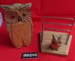 HOUTEN BUREAU SET * Leuke Uilen *, Antiek en Kunst, Verzenden