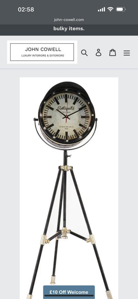 Industrial staand klok Antiquete du Paris 115 cm, Huis en Inrichting, Woonaccessoires | Klokken, Zo goed als nieuw, Ophalen of Verzenden