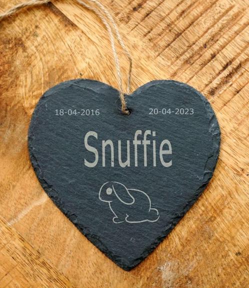 Leisteen Hartje – Gedenksteen voor Je Geliefde Konijn, Dieren en Toebehoren, Knaagdieren en Konijnen | Toebehoren, Nieuw, Overige typen
