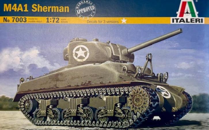 Coelianmodels, Italeri 7003, M4A1 Sherman, 1/72, € 13,99, Hobby en Vrije tijd, Modelbouw | Auto's en Voertuigen, Nieuw, Tank, 1:50 of kleiner