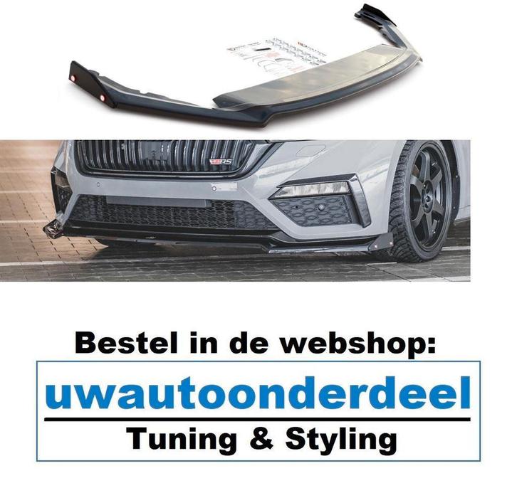 Maxton Design Skoda Octavia RS Mk4 Spoiler Lip Spliter, Auto diversen, Auto-accessoires, Nieuw, Ophalen of Verzenden