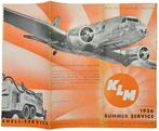 Brochure - KLM Summer Service dienstregeling (1936), Verzenden, Gebruikt, Kaart, Foto of Prent