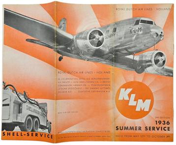 Brochure - KLM Summer Service dienstregeling (1936) beschikbaar voor biedingen