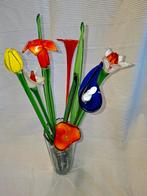 Glazen Bloemen in Vaas - Decoratief, Ophalen of Verzenden
