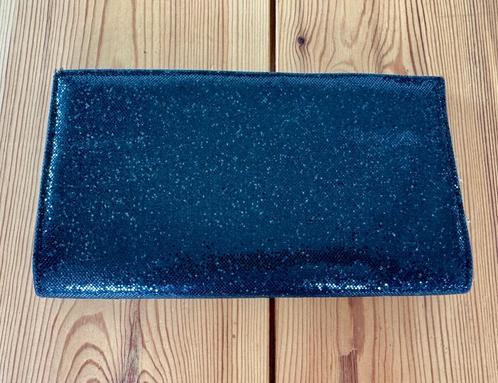 Neleda Vintage Clutch / tasje - Zwart Glitter, Sieraden, Tassen en Uiterlijk, Tassen | Damestassen, Zo goed als nieuw, Avondtasje