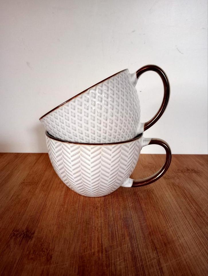 Set van 2 Grote Mokken - Siaki Collection, Huis en Inrichting, Keuken | Servies, Zo goed als nieuw, Kop(pen) en/of Schotel(s)