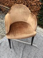 3 Bruine Suède Croco Print Stoelen - Set, Gebruikt, Minder dan 75 cm, Ophalen of Verzenden, Stof