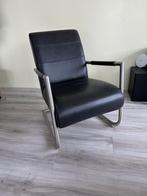 Lederen fauteuil te koop., Huis en Inrichting, Minder dan 75 cm, Modern, Metaal, Zo goed als nieuw