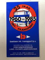 Sticker Baetsen Transport Veldhoven 1960-1985, Verzamelen, Stickers, Zo goed als nieuw, Verzenden