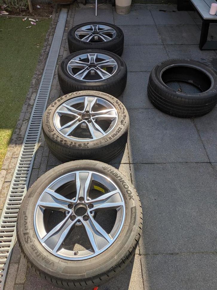 Mercedes w205 velgen en zomerbanden, Auto-onderdelen, Banden en Velgen, Banden en Velgen, Zomerbanden, 17 inch, 225 mm, Ophalen