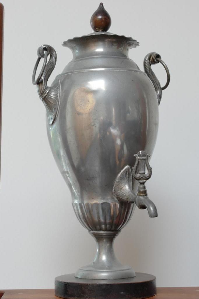 Empire Koffiekan Dröppelminna, Verzamelen, Porselein, Kristal en Bestek, Gebruikt, Overige typen, Metaal, Ophalen