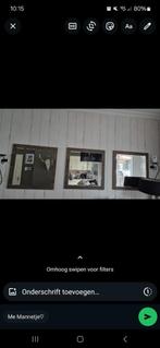 3 taupe spiegels, Huis en Inrichting, Woonaccessoires | Spiegels, Ophalen, Vierkant, Zo goed als nieuw, Minder dan 100 cm