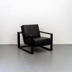 2x Montis Dickens Fauteuil Zwart Leer - Zwart Chroom, 75 tot 100 cm, Ophalen of Verzenden, Zo goed als nieuw, Metaal