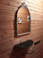 Sjieke spiegel, met tableau van zwart glas., Huis en Inrichting, Ophalen, Gebruikt, Minder dan 100 cm, Rechthoekig