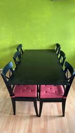 Eettafel met 6 stoelen, Ophalen of Verzenden, Gebruikt, 6 tot 8 stoelen