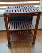 Houten serveerwagen / bijzettafel met wielen, Ophalen, Zo goed als nieuw, Onbekend