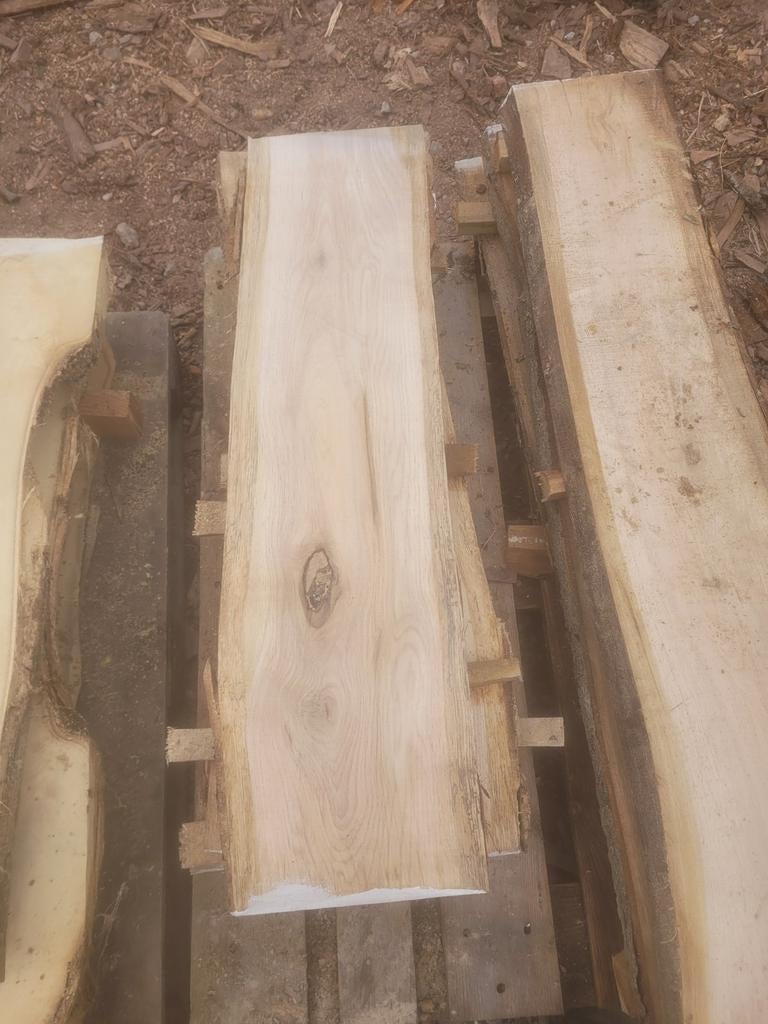 Schaaldeel boomplank vensterbank wandplank schap EIKEN, Tuin en Terras, Palen, Balken en Planken, Nieuw, Planken, 250 cm of meer