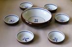 Goedewaagen pinda setje 7 delig, Ophalen of Verzenden, Zo goed als nieuw, Porselein, Bord of Schaal