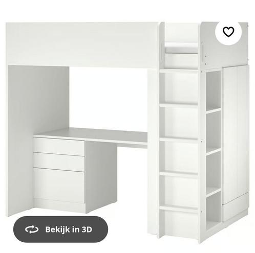 Hoogslaper met bureau en kast, Kinderen en Baby's, Kinderkamer | Bedden, Zo goed als nieuw, 180 cm of meer, 100 cm of meer, Hoogslaper of Stapelbed