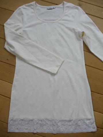 VALENTINA tuniek long t-shirt ecru met kant maat 38 - nieuw  beschikbaar voor biedingen