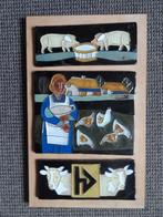 3 Tegels gemonteerd op hout. 35 x 22 cm. Op de boerderij, Antiek en Kunst, Verzenden