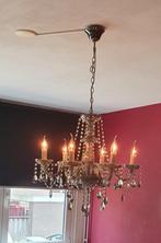 Zilverkleurige Kroonluchter - 6 armen, Huis en Inrichting, Ophalen, Gebruikt, Glas, Klassiek