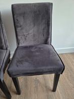 4x Velvet antraciet eetkamer stoel, Ophalen, Gebruikt, Vier, Stof