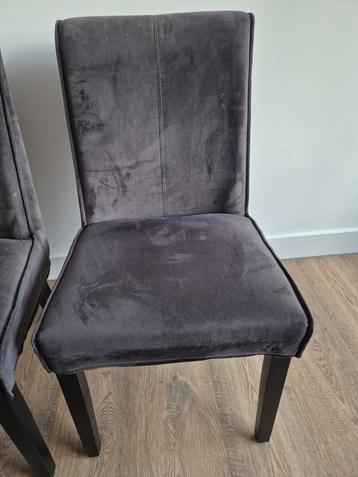 4x Velvet antraciet eetkamer stoel  beschikbaar voor biedingen