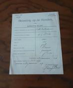 Steenwijk 1919 Belasting op honden aangifte biljet, Ophalen of Verzenden, Zo goed als nieuw