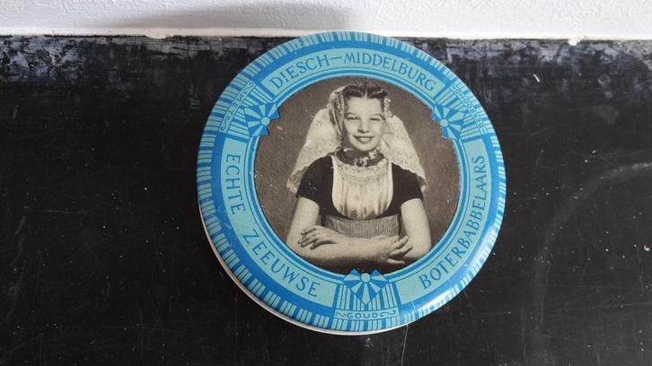 Echte Zeeuwse boterbabbelaars vintage blikje (Jaren 50/60)., Verzamelen, Retro, Huis en Inrichting, Ophalen of Verzenden