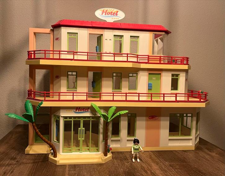 Playmobil Hotel 5265 + Uitbreiding 6296, Kinderen en Baby's, Speelgoed | Playmobil, Gebruikt, Ophalen
