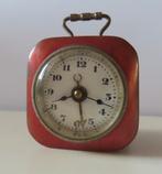 Uit inboedel:Antieke miniatuur reis alarm klok koper D.R.P., Verzenden