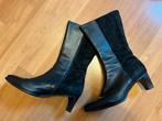Laarzen dame zwart leer suède maat 39 hakje merk Picardi, Hoge laarzen, Zwart, Ophalen of Verzenden, Zo goed als nieuw