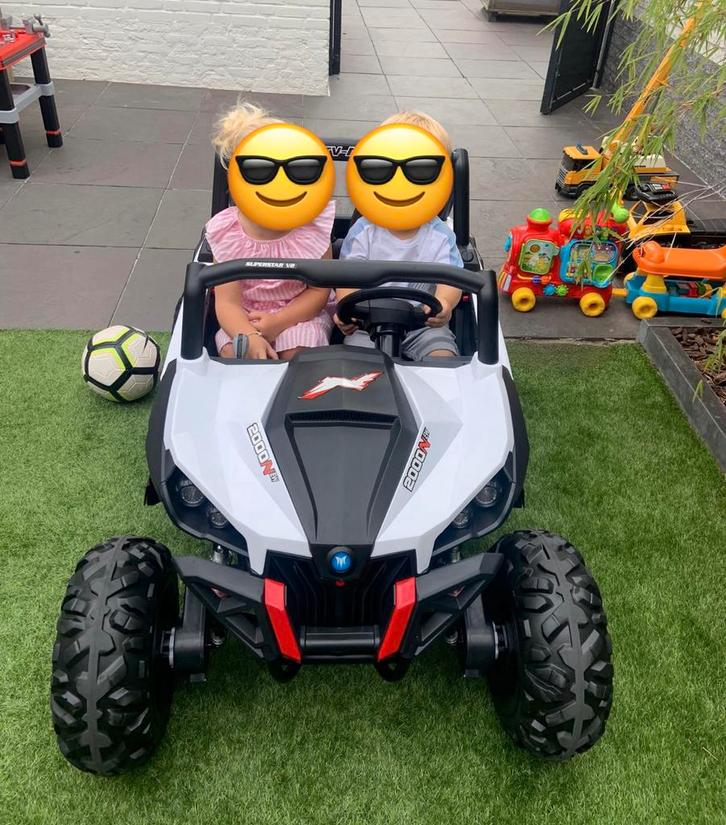UTV-MX Buggy 2-Persoons Kinderauto – 24V 44 – Wit – €175,-, Kinderen en Baby's, Speelgoed | Buiten | Accuvoertuigen, Zo goed als nieuw
