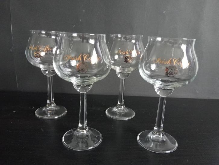 Douwe Egberts, set van 4 Irish coffee glazen, jaren 70, Huis en Inrichting, Keuken | Servies, Zo goed als nieuw, Glas of Glazen