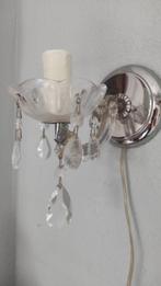 Vintage brocante wandlampje met glazen pegels, Ophalen of Verzenden, Gebruikt, Glas