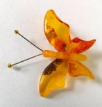 Prachtige antieke Vlinder in Amber broche, Sieraden, Tassen en Uiterlijk, Antieke sieraden, Ophalen, Broche, Met edelsteen