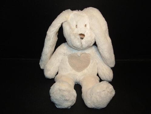 TEDDYKOMPANIET KONIJN TEDDY CREAM PLUCHE WIT MET MET GRIJZE, Kinderen en Baby's, Speelgoed | Knuffels en Pluche, Nieuw, Konijn
