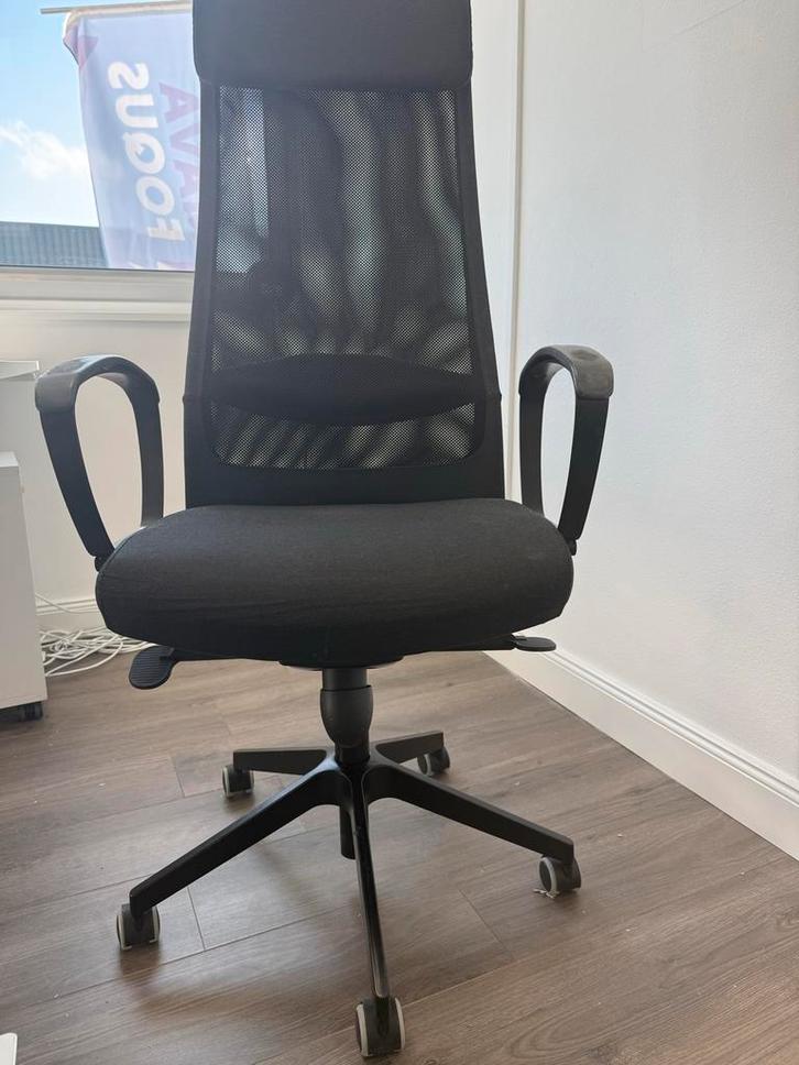 Comfortabele grijze bureaustoel met wieltjes, Huis en Inrichting, Bureaustoelen, Gebruikt, Bureaustoel, Grijs, Ergonomisch, Ophalen