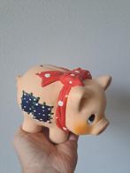 Groot varken van keramiek met strik spaarpot 19x10x11cm, Verzamelen, Ophalen of Verzenden, Zo goed als nieuw, Steen, Aardewerk of Keramiek