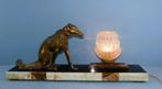 art deco verlichting lamp hond windhond beeld 65 cm lang, Antiek en Kunst, Ophalen of Verzenden