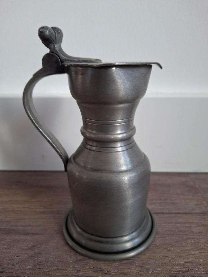 Antieke Tinnen Kan met Deksel, Antiek en Kunst, Antiek | Tin, Ophalen of Verzenden