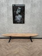 Massief eiken eetkamerbank organisch 240cm Leaf *nieuw, Firma Hout en Staal, Bruin, Nieuw, Ophalen of Verzenden