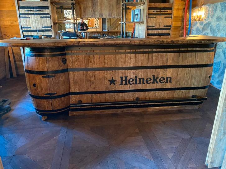 Bar wijnvat thuisbar mancave kroeg bruin cafe barretje balie, Huis en Inrichting, Barren, Nieuw, Ophalen
