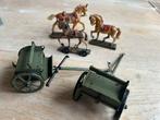 Hausser Elastolin 3 paarden en 2x protze, Antiek en Kunst, Antiek | Speelgoed, Ophalen of Verzenden