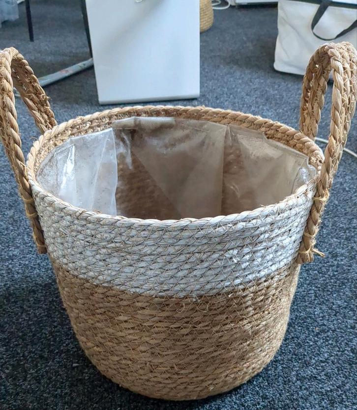Zeegras Plantenmand / Bloempot Ibiza Stijl - 30cm, Tuin en Terras, Bloempotten, Nieuw, Overige materialen, Binnen, Balkon, Minder dan 40 cm