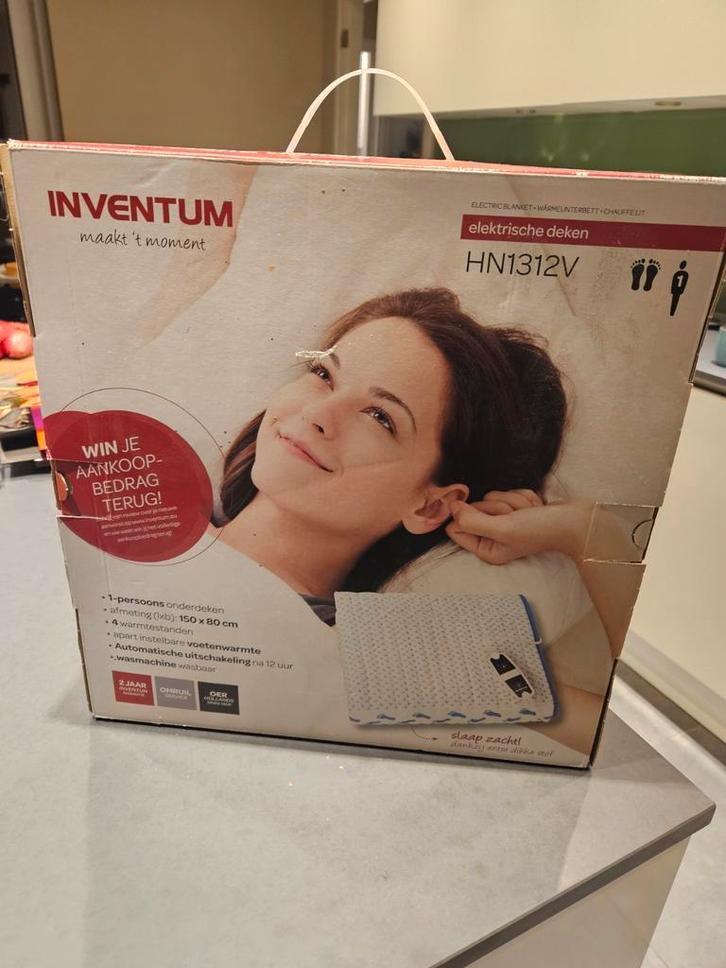 Inventum HN1312V Elektrische Deken - Nieuw!, Huis en Inrichting, Slaapkamer | Beddengoed, Nieuw, Deken of Dekbed, Eenpersoons